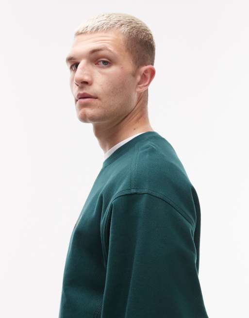 Carhartt WIP american script sweatshirt in green, 5 of 5