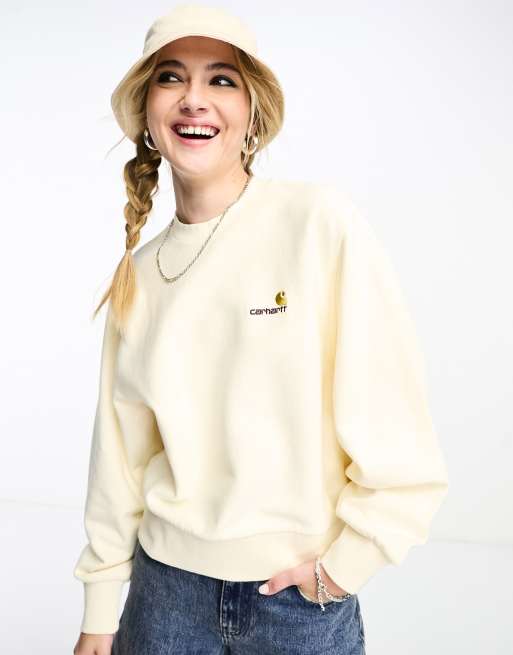 Carhartt WIP american script sweatshirt in off white