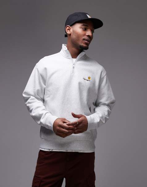 Carhartt WIP - American Script - Sweatshirt met korte rits in grijs - view 1