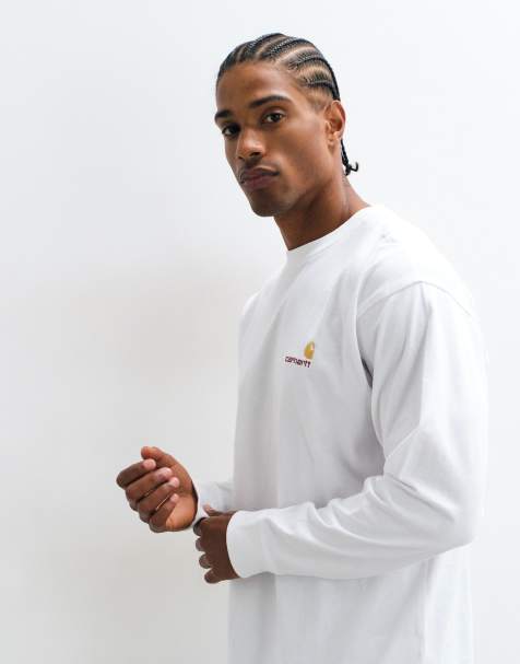 Carhartt WIP American Script t-shirt à manches longues en blanc - view 1