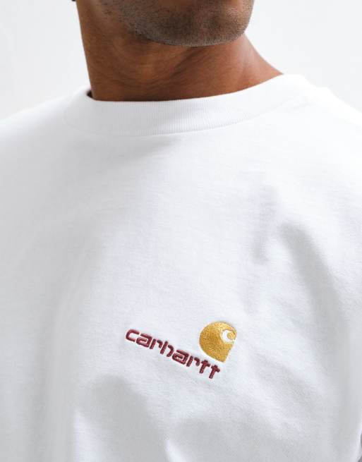 Carhartt WIP American Script t-shirt à manches longues en blanc, 4 de 5