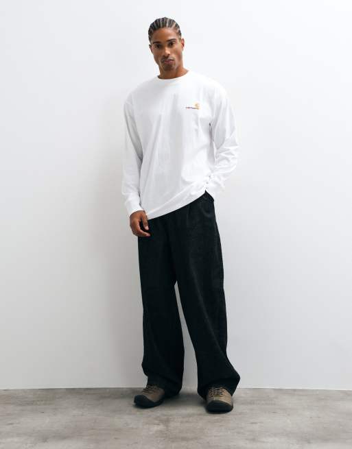 Carhartt WIP American Script t-shirt a maniche lunghe bianca, 2 di 5