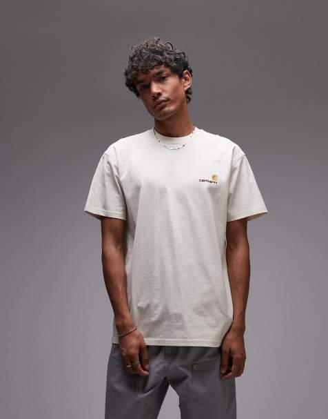 Carhartt WIP american script t-shirt in beige - view 1