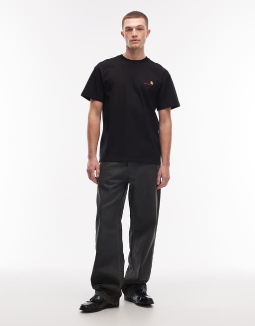 Carhartt WIP american script t-shirt in black, 2 of 5