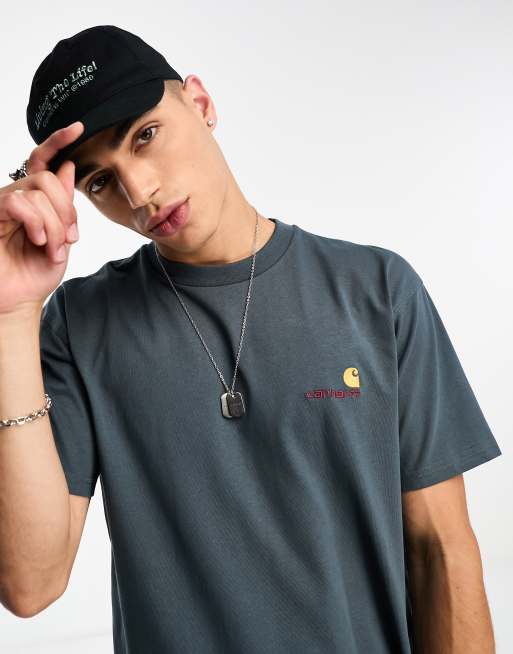 Carhartt WIP – American Script – T-Shirt in Blau