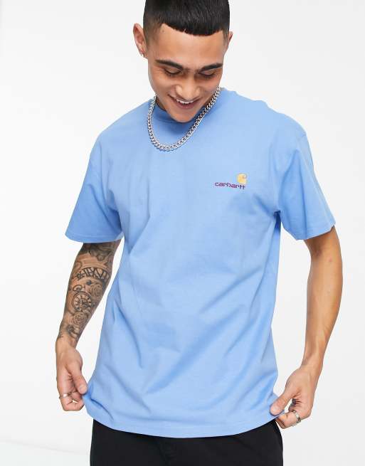 Carhartt WIP american script t-shirt in blue | ASOS