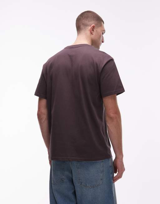 Carhartt WIP american script t-shirt in brown, 3 of 5