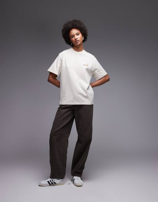 Carhartt WIP - American Script - T-shirt in crème, 3 van 4
