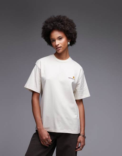 Carhartt WIP – American Script – T-Shirt in Cremeweiß mit Schriftzug, 2 von 4