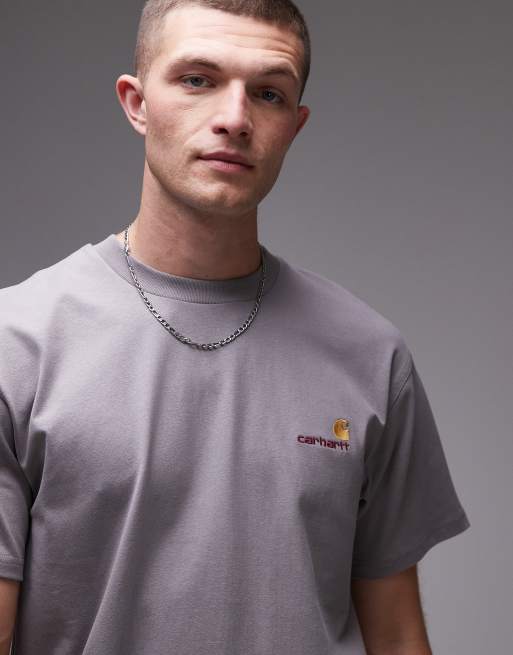 Carhartt WIP American script T-shirt in gray