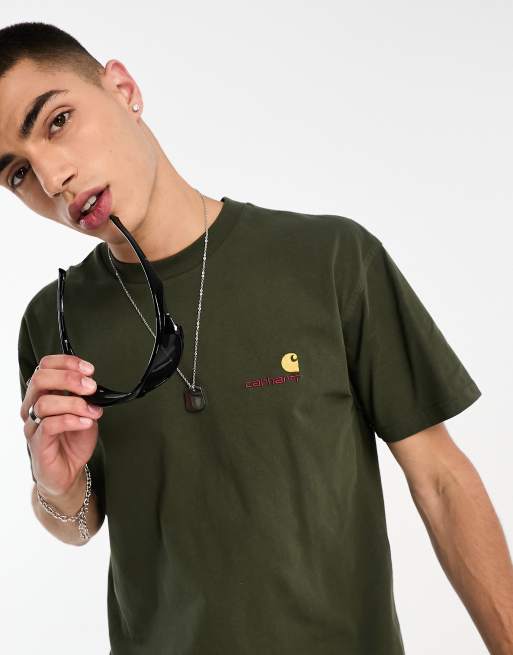 Carhartt WIP - American Script - T-shirt in groen