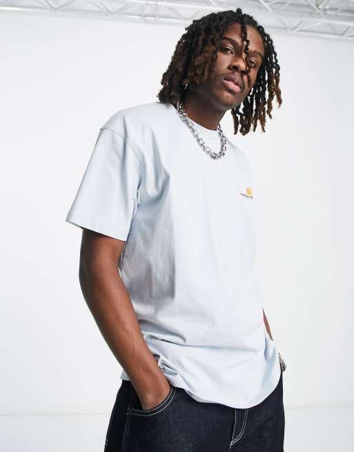 Carhartt WIP american script t-shirt in light blue