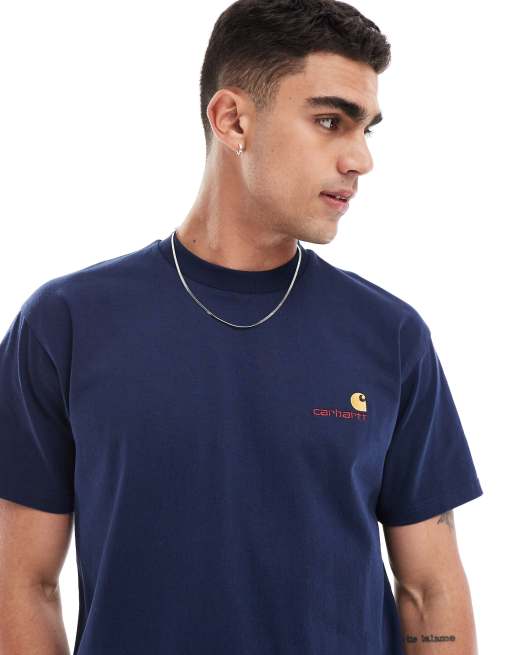 Carhartt WIP - American Script - T-shirt in marineblauw