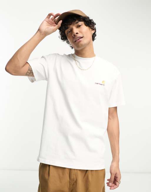 Carhartt WIP american script t-shirt in off white | ASOS