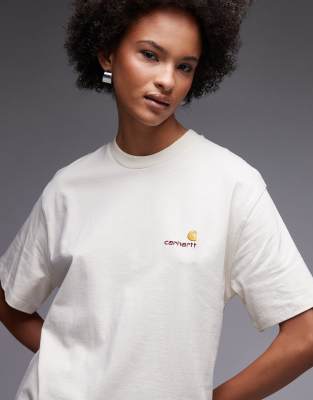 Carhartt WIP Carhartt WIP american script t-shirt in off white