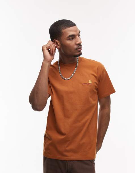 Carhartt WIP american script t-shirt in orange