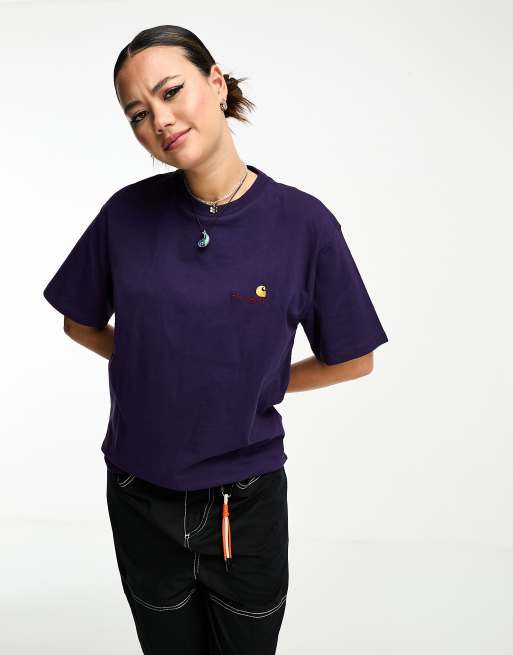Carhartt WIP american script t-shirt in purple