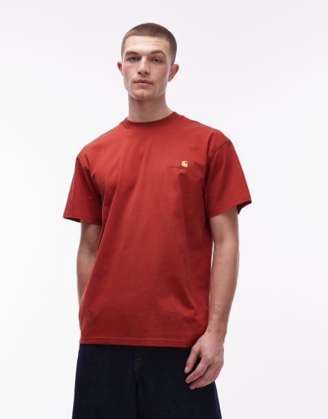 Carhartt WIP american script t-shirt in rust - view 1