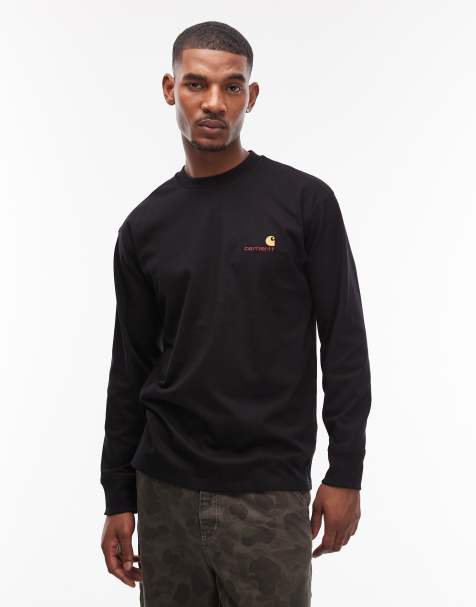 Carhartt WIP American Script T-shirt met lange mouwen in zwart - view 1