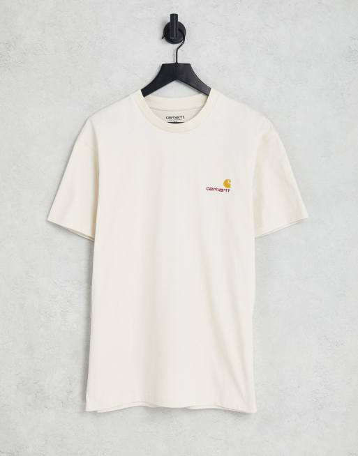 Carhartt WIP - American Script - T-shirt met losse pasvorm in gebroken wit