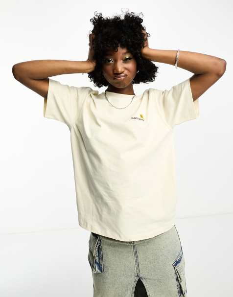 Carhartt WIP – American Script – T-shirt w kolorze złamanej bieli - view 1
