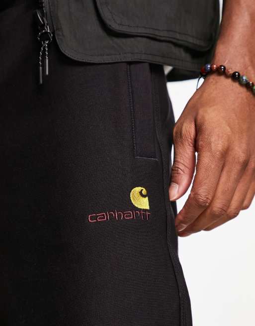 Carhartt WIP american script trackies in black, 3 of 4