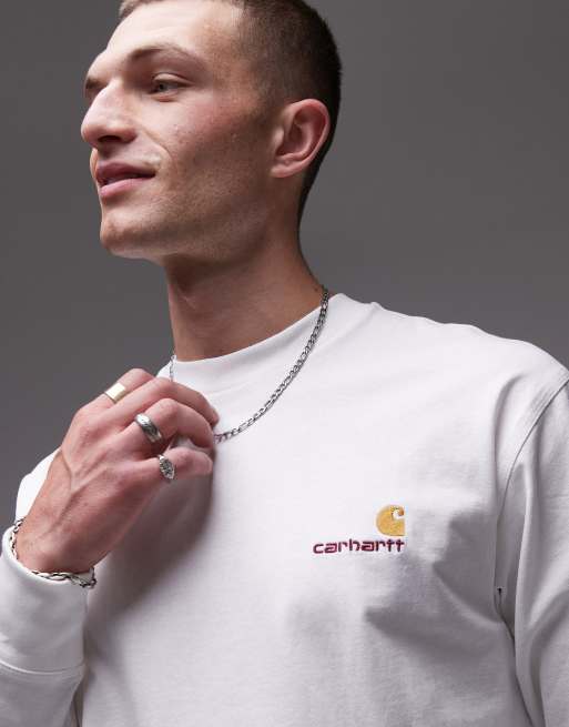 Carhartt WIP – American Script – Vit t-shirt med långa ärmar, 2 av 4