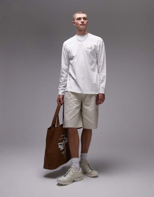 Carhartt WIP – American Script – Vit t-shirt med långa ärmar, 3 av 4