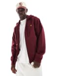 [Carhartt WIP] Carhartt WIP american script zip hoodie in red XS RED