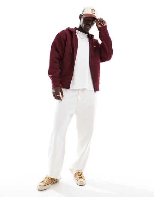 Carhartt WIP american script zip hoodie in red | ASOS