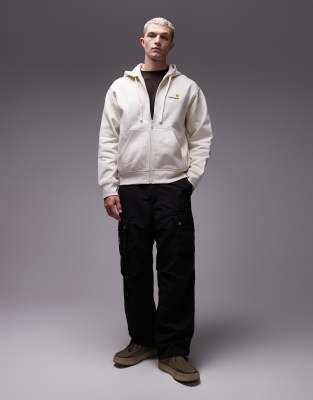 Carhartt American Script Zip Up Hoodie In Yellow