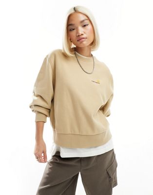Carhartt WIP american script sweatshirt in brown - ASOS Price Checker
