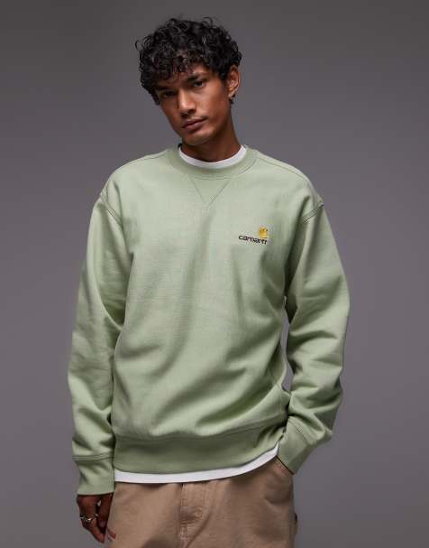 Carhartt WIP – American – Sweatshirt in Limettengrün mit Schriftzug - view 1