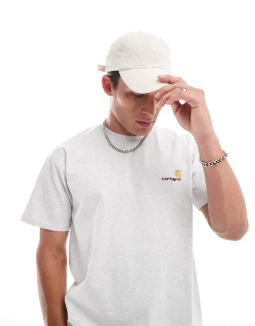 Carhartt WIP – American – Szary T-shirt z napisem