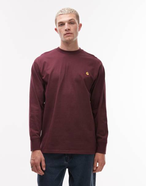 Carhartt WIP - American - T-shirt à manches longues avec inscription - Bordeaux - view 1