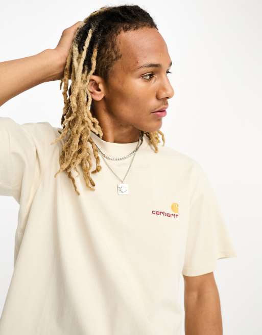 Carhartt WIP - American - T-shirt bianco sporco con scritta