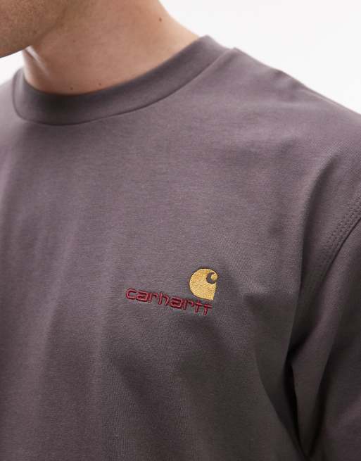 Carhartt WIP – American – T-Shirt in Grau mit Schriftzug, 5 von 5