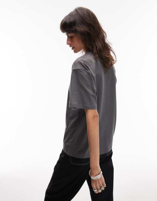 Carhartt WIP – American – T-Shirt in Grau mit Schriftzug, 4 von 4