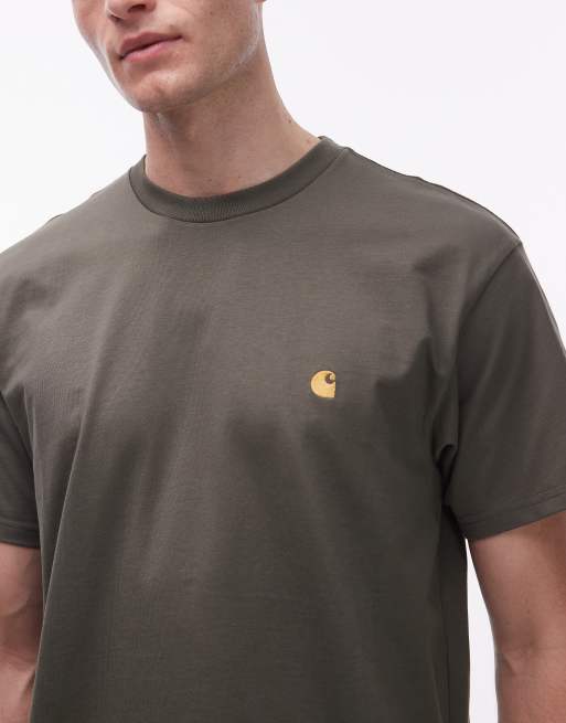 Carhartt WIP – American – T-Shirt in Khaki mit Schriftzug, 5 von 5