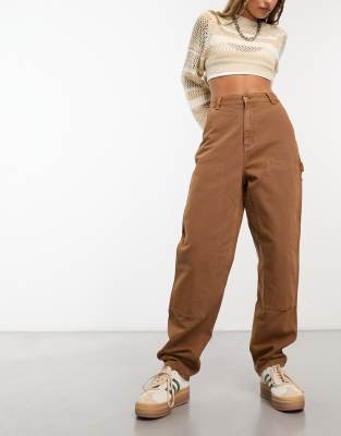 Carhartt WIP - Amhurst - Carpenter-Hose in Braun mit hohem Bund-Brown