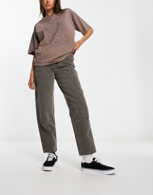 Carhartt WIP amhurst high waist carpenter trousers in black - ASOS Price Checker