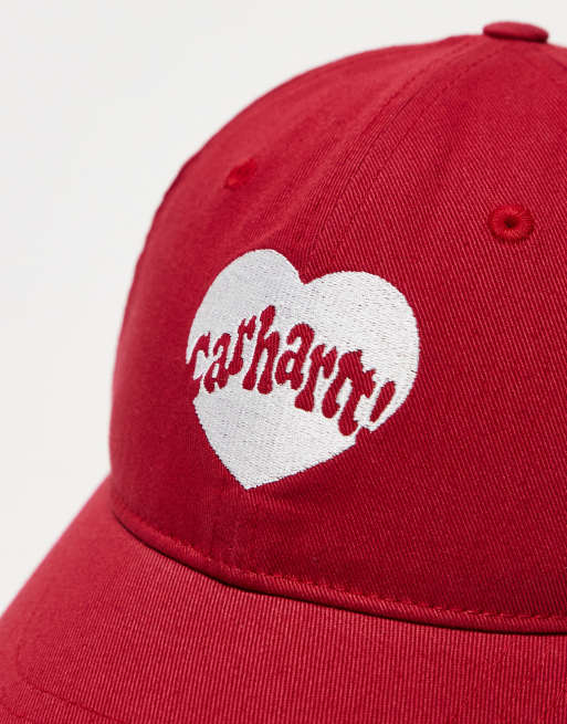 Carhartt WIP - Amour - Cappellino unisex rosso con stampa a cuore, 2 di 4