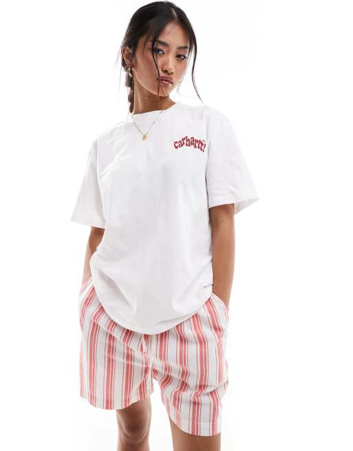 Carhartt WIP Amour heart print t-shirt in white, 2 of 4
