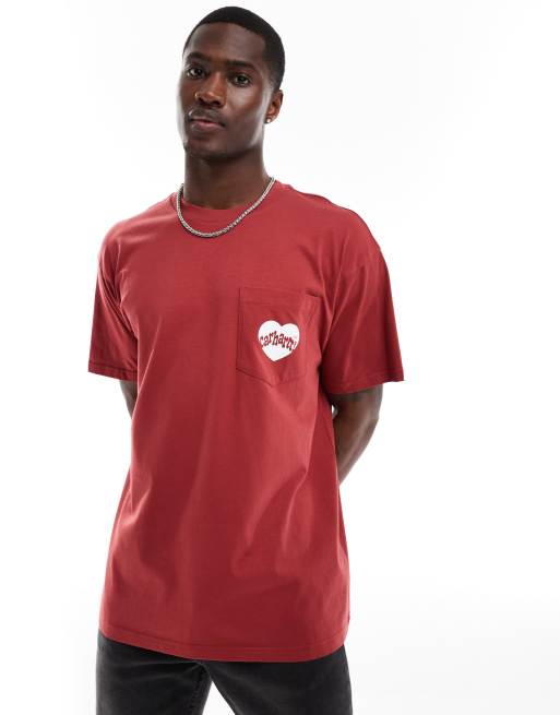 Carhartt WIP amour pocket heart t shirt in red