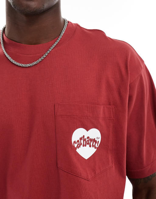 【Carhartt WIP】AMOUR HEART POCKET Tシャツ ハート Carhartt WIP Amour Heart Pocket T-Shirt Black & White | END