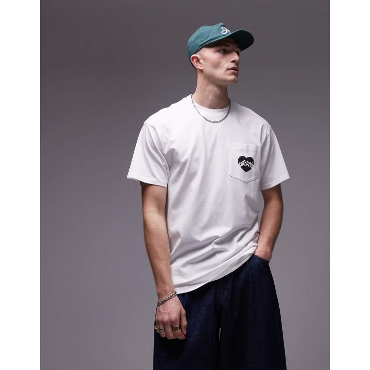 Carhartt WIP amour pocket heart t-shirt in white | ASOS