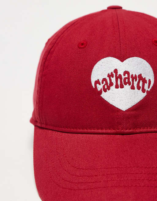 Carhartt WIP – Amour – Unisex-Kappe in Rot mit Herzprint, 4 von 4