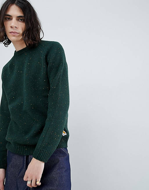 tobak tricky Råd Carhartt WIP Anglistic knitted jumper in green | ASOS