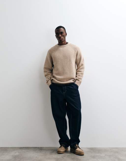 Carhartt WIP Anglistic knitted speckled jumper in natural, 2 of 5