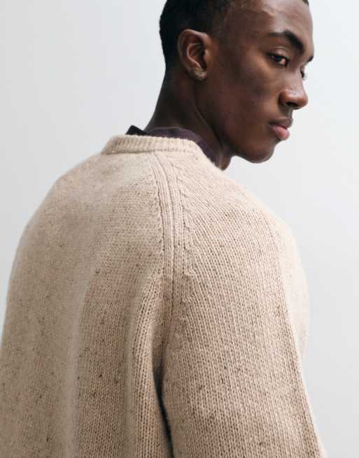 Carhartt WIP Anglistic knitted speckled jumper in natural, 3 of 5